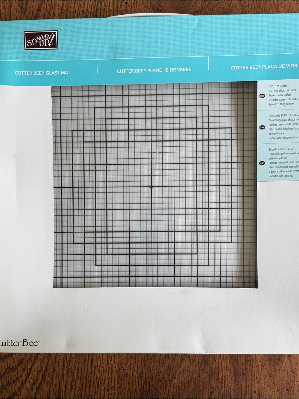 Stampin' Up! Cutter Bee Glass Mat - Teal and White